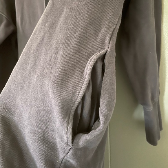 Deep Plum Midi Hooded Sweatshirt Dress - Picture 5 of 8